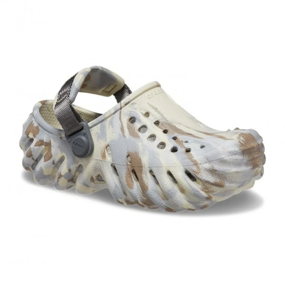 Crocs Echo 208466-2Y3 Clogs Toddler 5 Beige Marbled Comfort Casual Shoes SGN1675